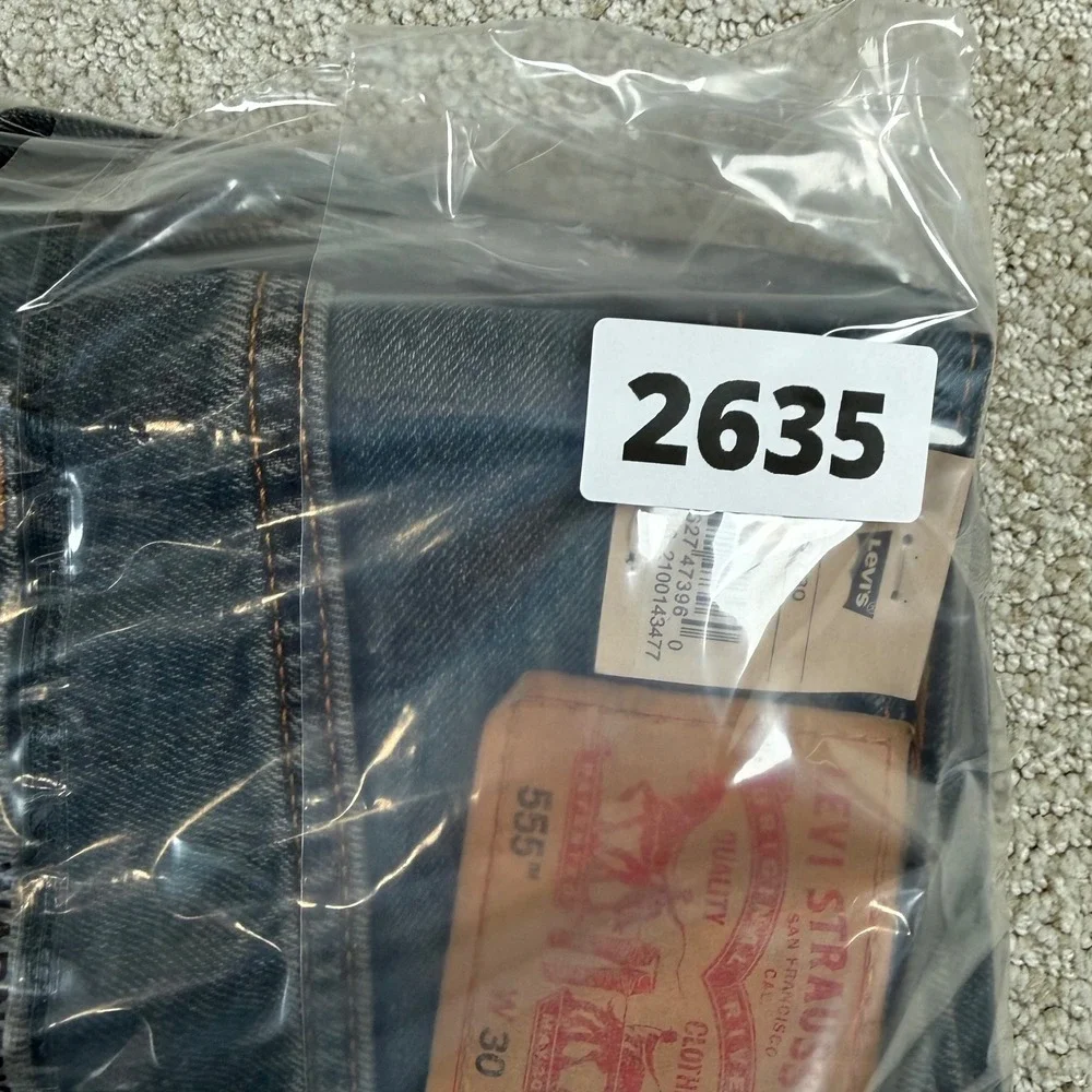 NEW Levi's 555 Mens 30x30 Relaxed Straight Leg Denim Blue Jeans